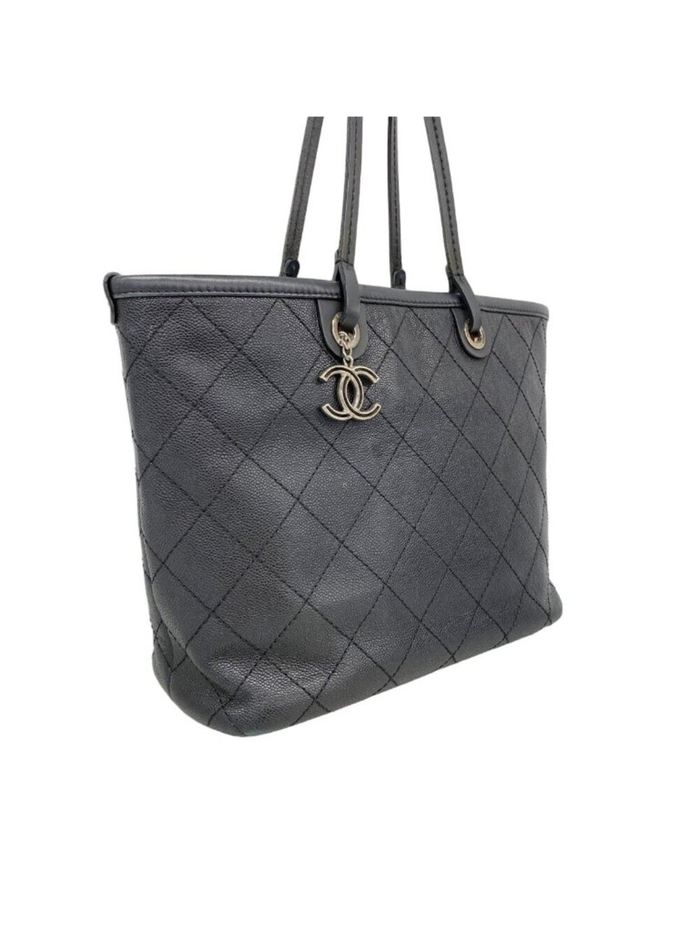 Chanel Tote Caviar Leather Black Silver - Picture 2 of 10